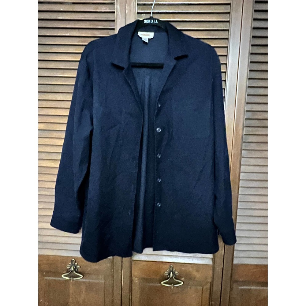 TALBOTS Dark Blue Button Up Jacket/Shirt (Size L)